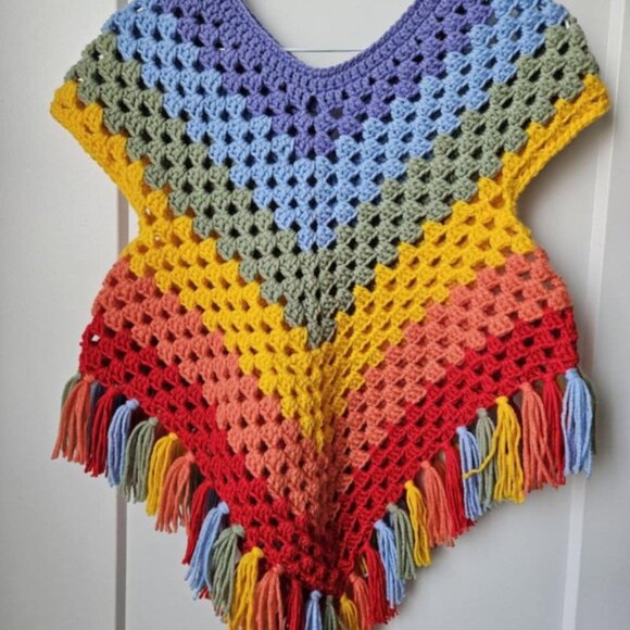 Children's poncho multicolor/ rainbow - Picture 1 of 7